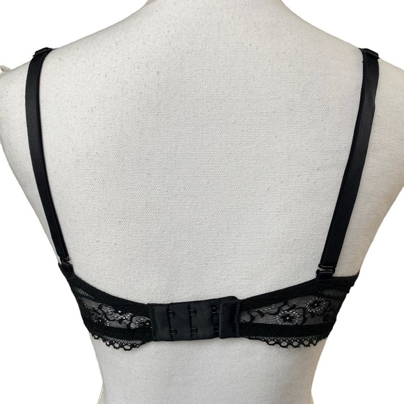 Gap Body Bra Size 34C Favorite TShirt Black Lace Full Coverage Smooth Racerback - Picture 4 of 9